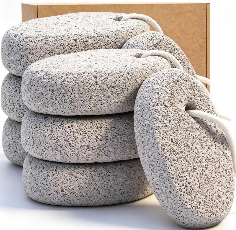 Borogo Pumice Stone Set - 8-Pack Natural Lava Pedicure Tools for Hard Skin & Callus Removal
