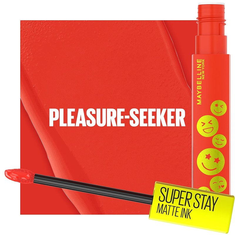 Maybelline Super Stay Matte Ink Liquid Lip Color - Long Lasting, Transfer Proof Lipstick | Pleasure Seeker Red, 1 Count