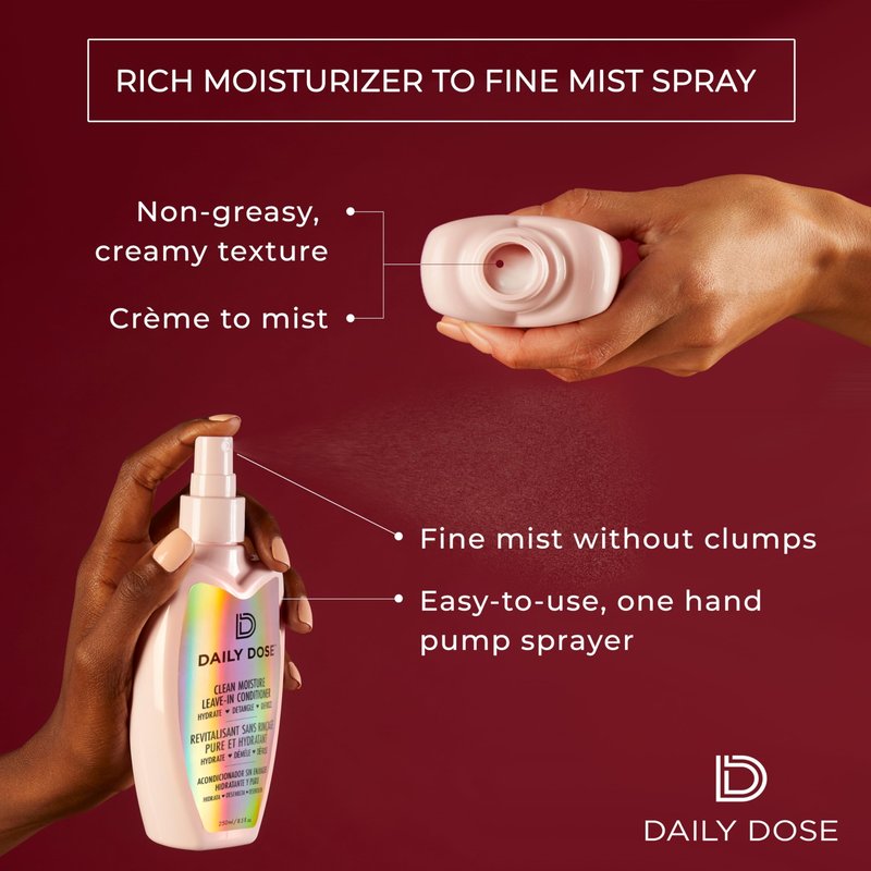 DAILY DOSE Award-Winning Leave-In Conditioner (8.5oz + 2oz Duo) Hair Detangler Spray (Award Winning), Paraben Free, Phthalates Free, Cruelty Free, Vegan