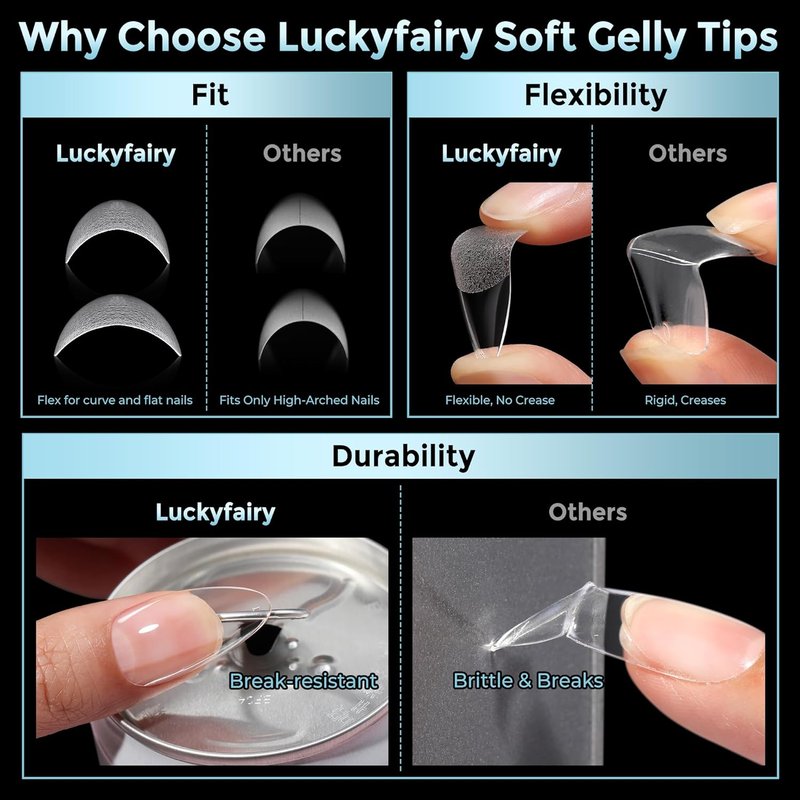 Almond Nail Tips - 360pcs Soft Gel Pre-Shaped Acrylic Nails | Half Matte Full Cover DIY Manicure, 12 Sizes
