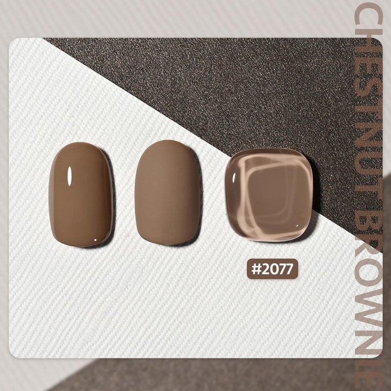 GAOY Brown Gel Nail Polish, 16ml Soak Off Gel Polish, UV Light Cure for Nail Art DIY Manicure at Home, 2077 Chestnut Brownie