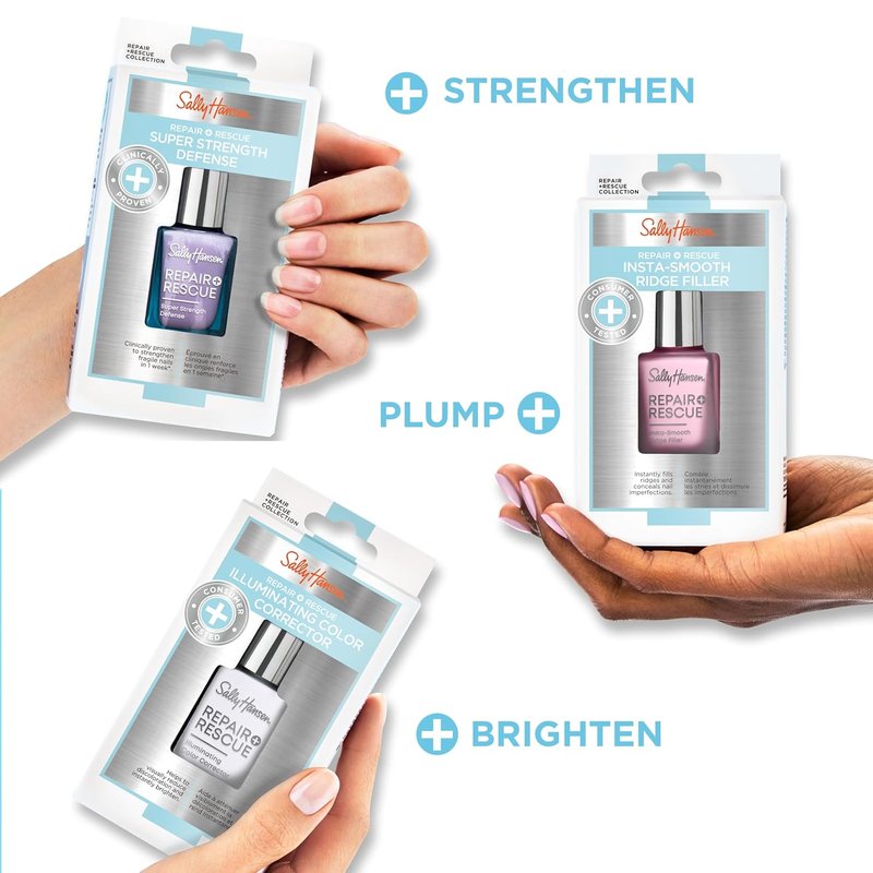 Sally Hansen Nail Treatment - Repair & Rescue Ridge Filler with Hyaluronic Acid | Smooths Nail Imperfections