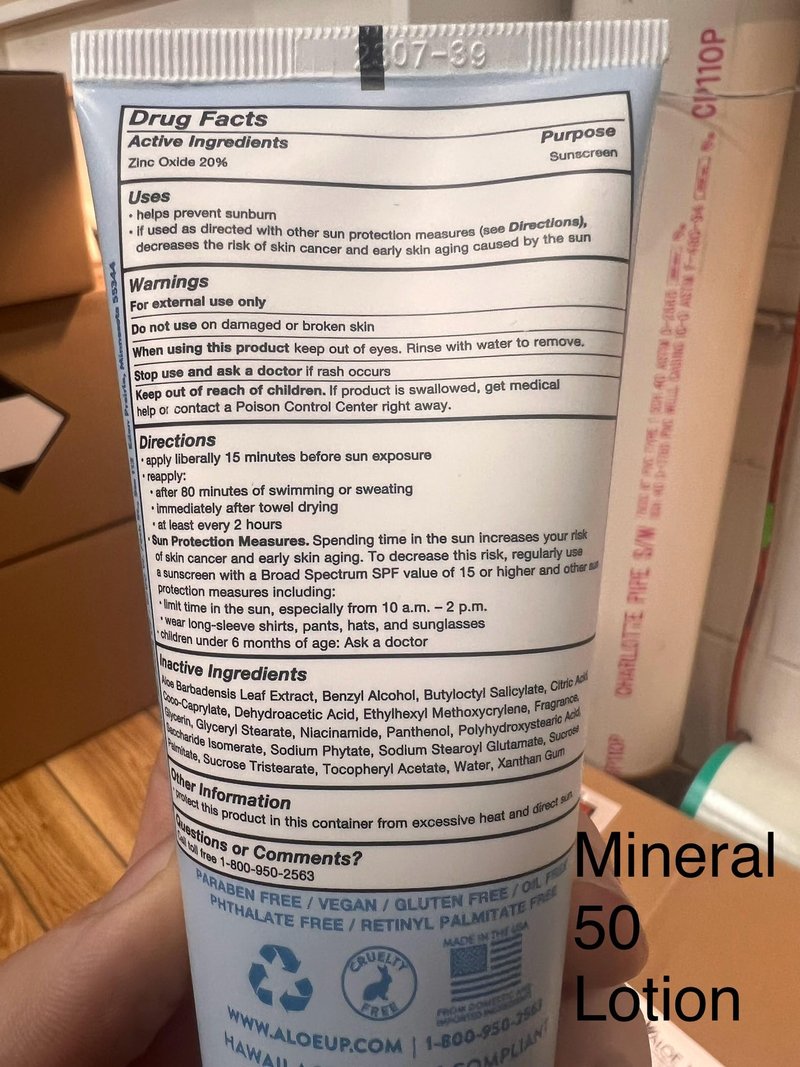 Aloe Up Mineral Sunscreen Lotion SPF 50 - Broad Spectrum Lotion for Face and Body - Gen2 Zinc Oxide & Aloe Vera Gel - Dries Clear - Reef Friendly Water Resistant 80 Minutes-Coco-Mango Fragrance-3 Oz.