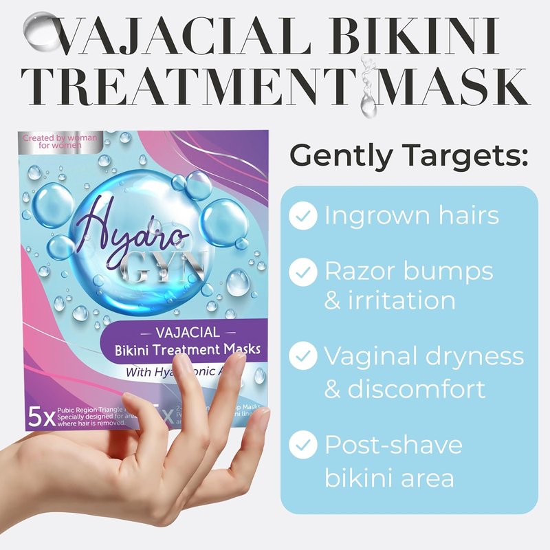 Ingrown Hair Treatment - Soothing Bikini Area Vajacial Mask with Salicylic Acid & Aloe | Calms Razor Bumps & Burns
