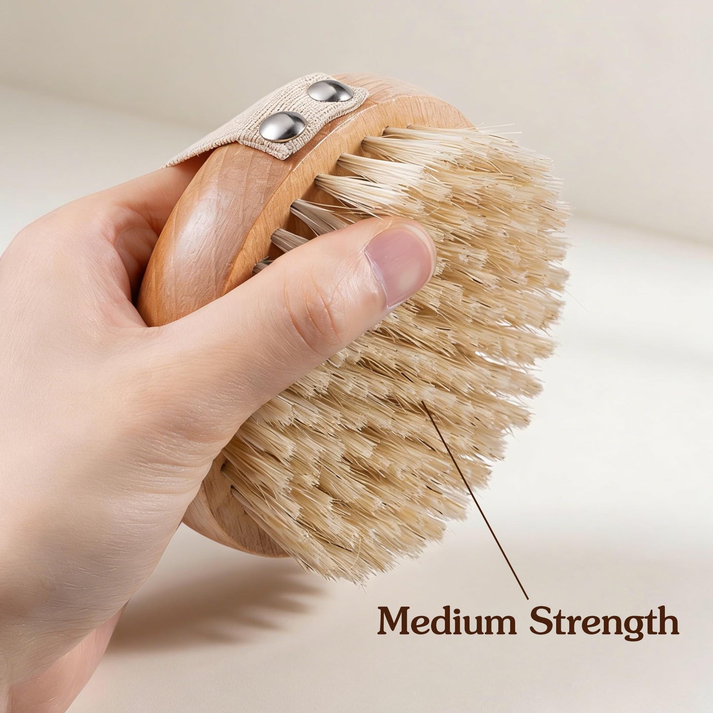 BlueForest Era Round Dry Brushing Body Brush with Natural Boar Bristles for Cellulite Remover, Helps Lymphatic Drainage, Improve Circulation Exfoliation for Soft Skin, Body Scrub Deep Cleanse