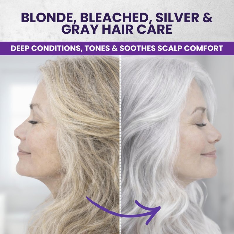 KESMEDIK Tea Tree Purple Hair Mask Toner with Argan Oil, Deep Conditioner for Dry Damaged Bleached, Blonde Silver White & Gray Hair Toner, Itchy Scalp Relief, Removes Brassy & Yellow Tones