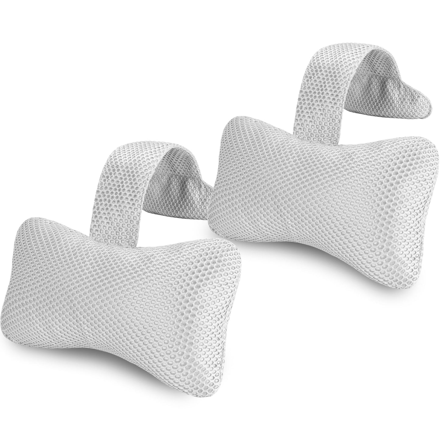 Keoltuo Hot Tub Pillow (2-Pack)，Bath Pillow for Headrest，Universal Spa Pillow Height Adjustable Chaise Lounge Pillow for Bathtub（Grey）