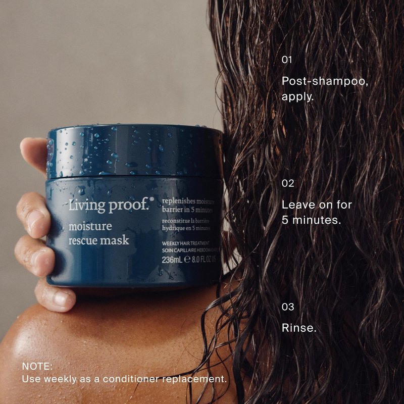 Living proof Moisture Rescue Hair Mask & Deep Conditioner for Dry & Damaged Hair, Deep Conditioning Repair Treatment, 8 oz