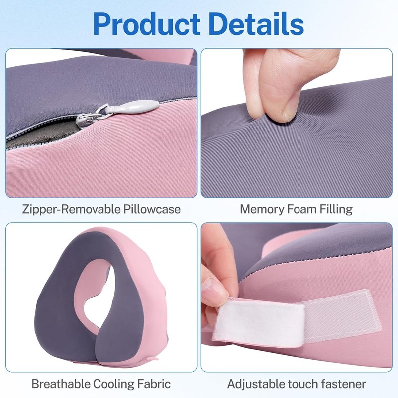 Skiennix Adjustable Face Down Pillow - Memory Foam Massage Cushion for Eye Surgery Recovery | Removable Cover