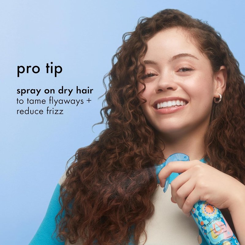Amika Hydro Rush Leave-In Conditioner - Intense Moisture with Hyaluronic Acid for All Hair Types