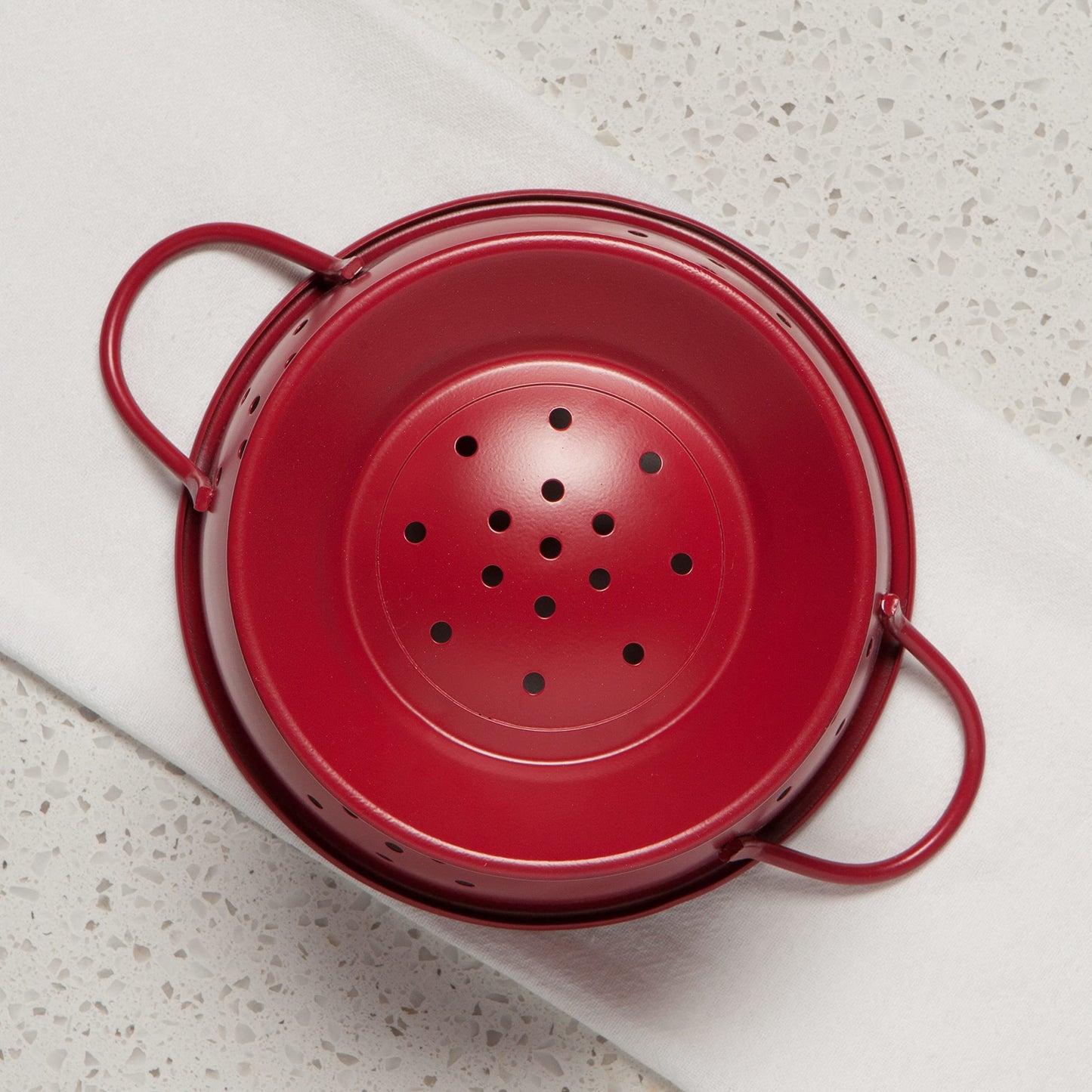Now Designs Matte Coated Metal Colander Set Medium and Small, Set of 2, Red,5161503AA