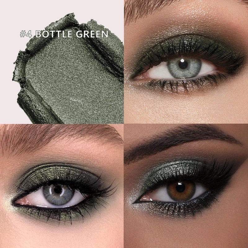 Chifure Eyeshadow Stick - Waterproof Shimmer & Matte Cream Eye Shadow Crayon | 0.056 Oz (#4-Bottle Green)