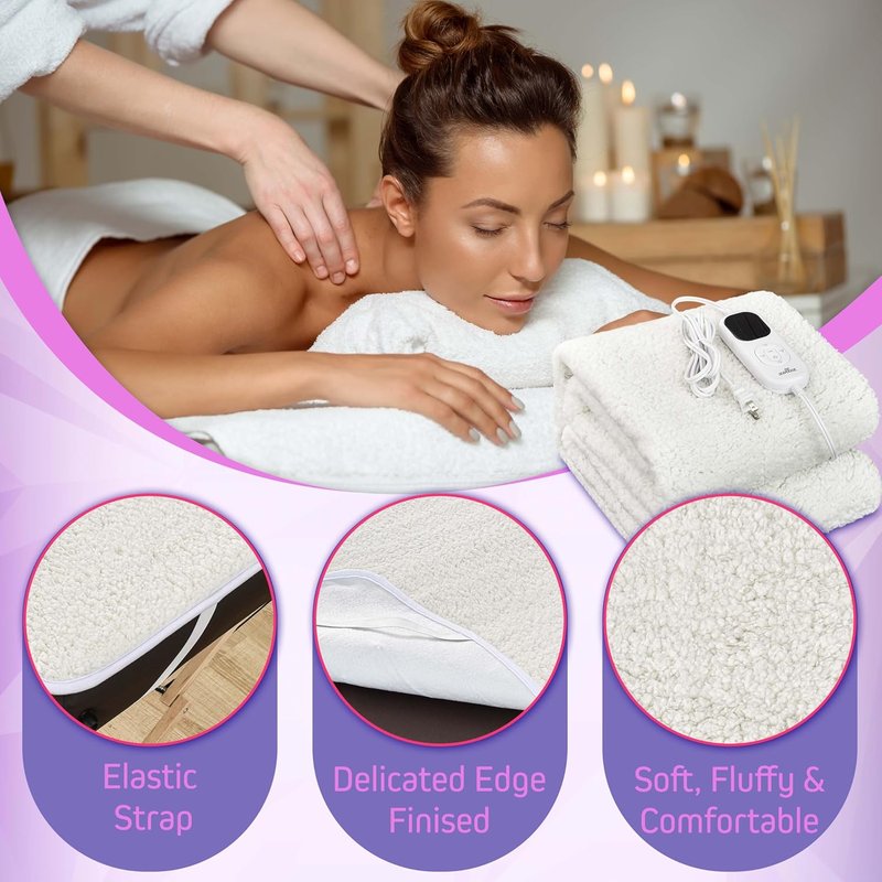 Skiennix Massage Table Warmer - 71"x31" Heated Pad with Adjustable Temperature & Auto Shut-Off | Soft Sherpa Fabric