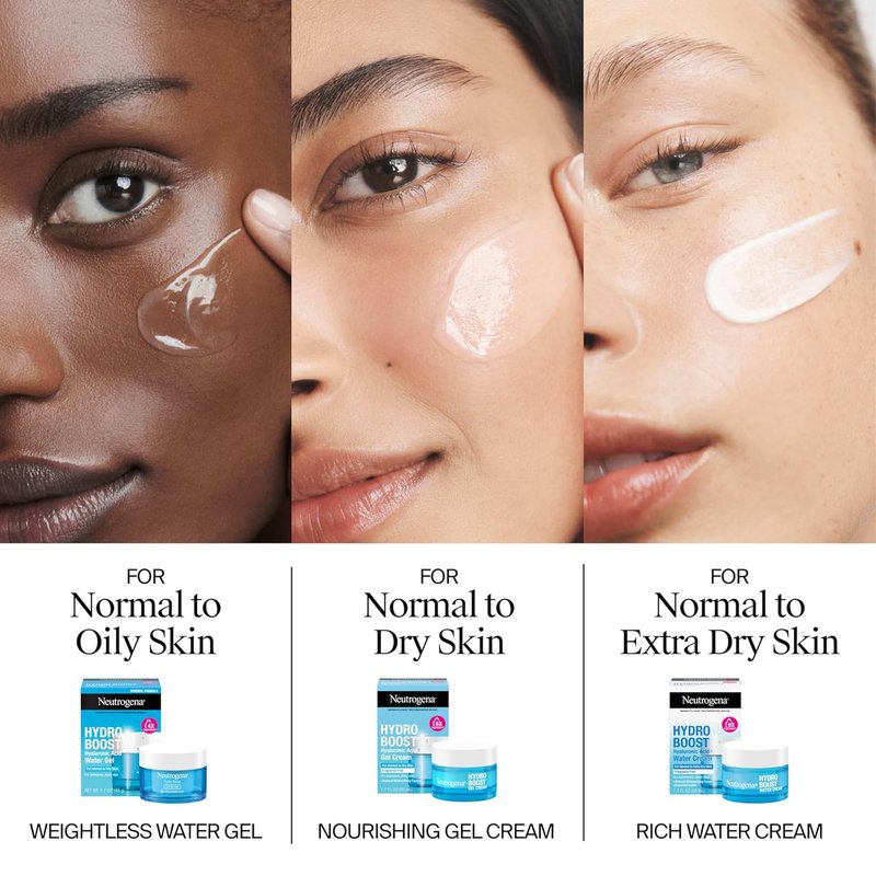 Neutrogena Hydro Boost Gel Cream - 48 Hr Hydration for Normal/Dry Skin | Fragrance-Free Moisturizer, 1.7 oz & Trial Size Cleanser, 0.5 fl oz
