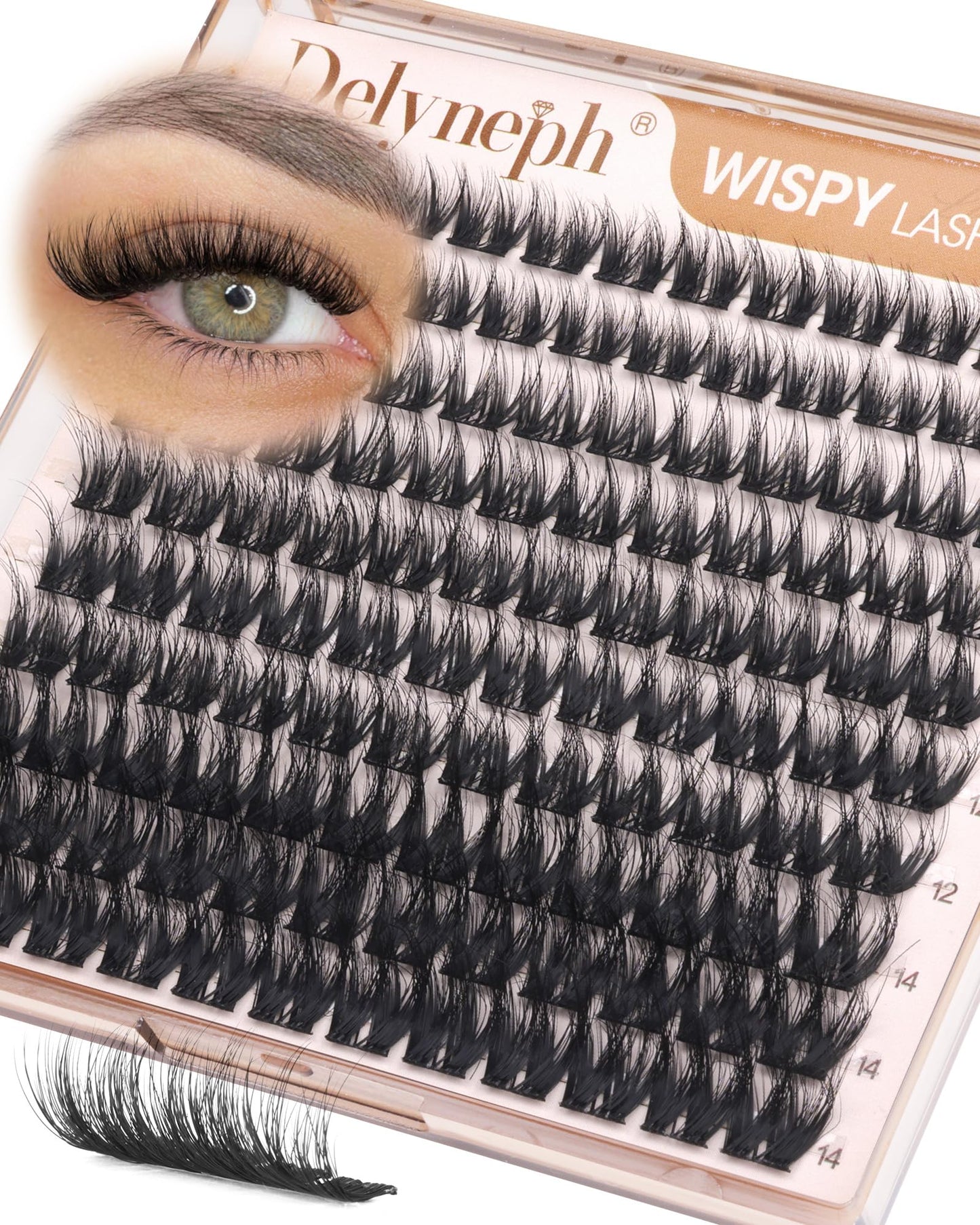 Wispy Lash Clusters Fluffy Cluster Eyelash Extensions Natural Eyelash Clusters 8-14mm Short Lash Clusters C Curl Cluster Lashes Extensions DIY Fairy Individual Lashes by Delyneph