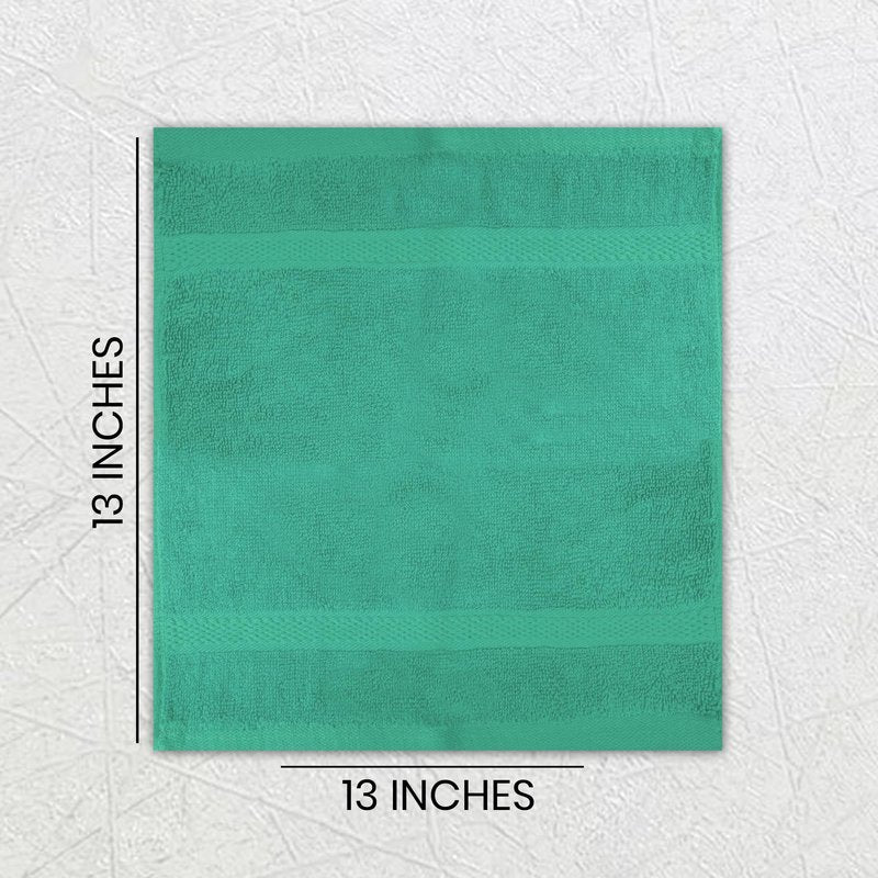 Lenenz Soft Wash Cloths - 12 Pack Plush and Absorbent Cotton Washcloths for Face, Body, and Baby - Multi-Purpose, Quick-Dry Wash Cloths Set 13x13'' (Dark Green)