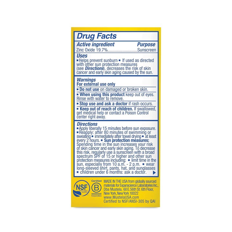 Mustela Baby Mineral Sunscreen Stick SPF 50 - Organic, Water-Resistant Formula for Face & Body | 0.6 oz.