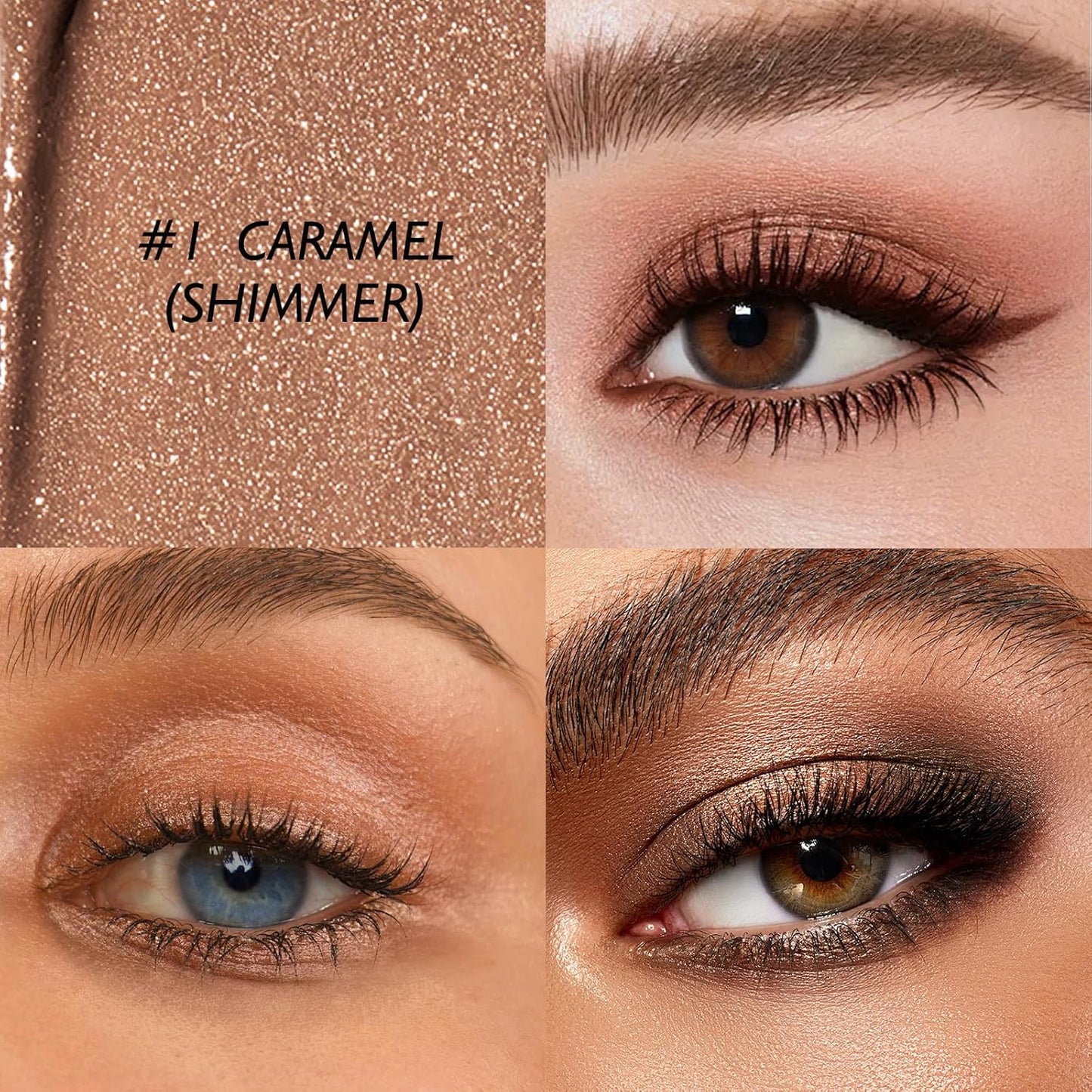 Waterproof Eyeshadow Stick - Long-Lasting Cream Eye Shadow Pencil | High Pigmented Shimmer in Caramel