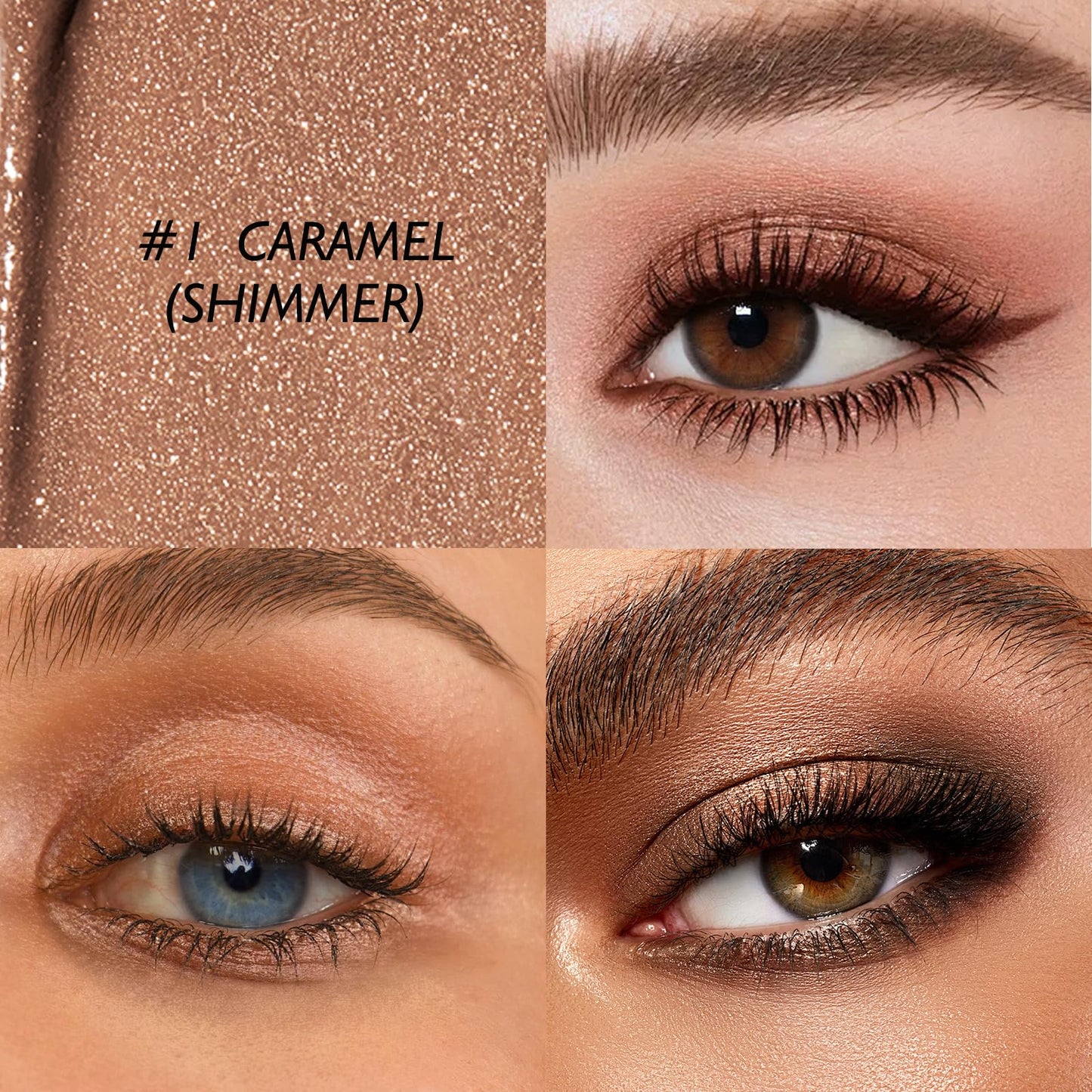 Wugbc Eyeshadow Stick Waterproof Cream Eye Shadow Pencil Long-Lasting Crease-Proof Shimmer Glitter Eyeshadow Crayon Smooth High Pigmented Highlighter Neutral Eye Shadow Liner Makeup, 1 CARAMEL