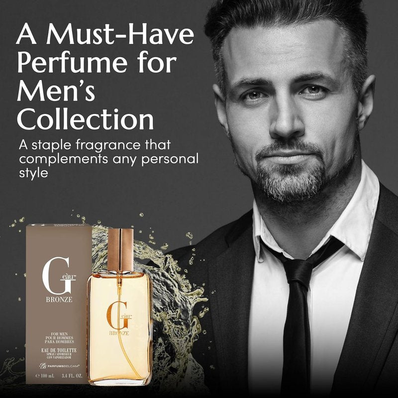 PB ParfumsBelcam G eàu Bronze Eau de Toilette Spray Perfume for Men – 3.4 Fl Oz Affordable Long Lasting Cologne, Aquatic Woody Fragrance with Citrus, Lavender, Rosemary & Patchouli for All Day Use
