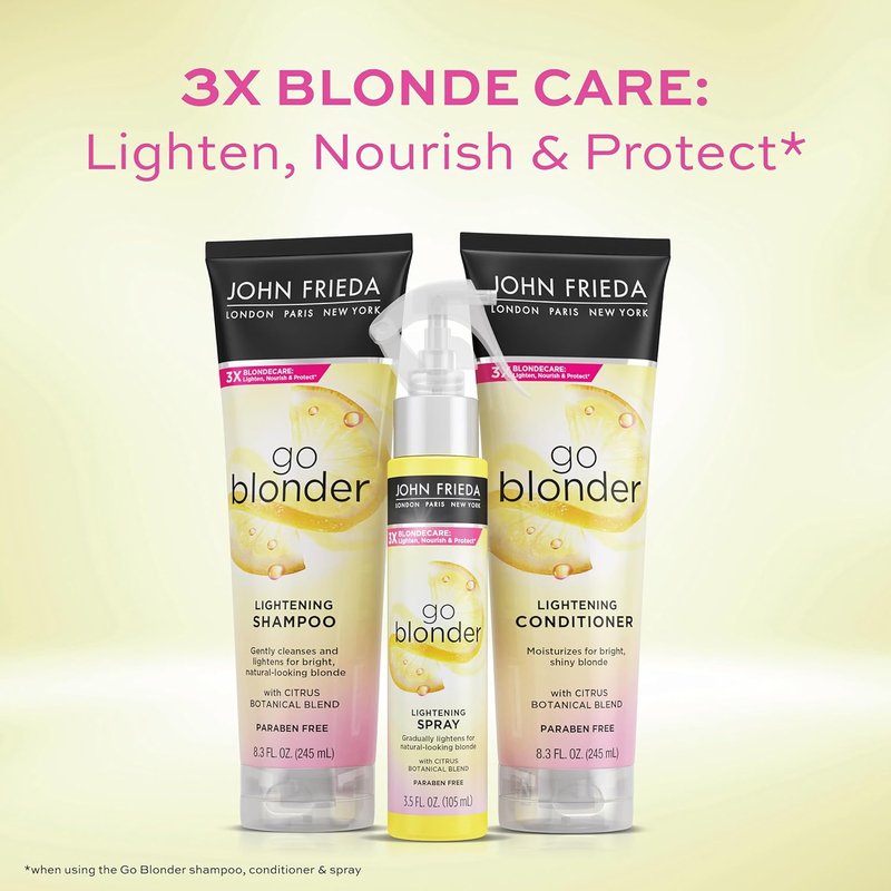 John Frieda Go Blonder Lightening Spray - Gradually Lightens Blonde Hair | Citrus Botanical Blend, 3.5 Oz (Pack of 2)