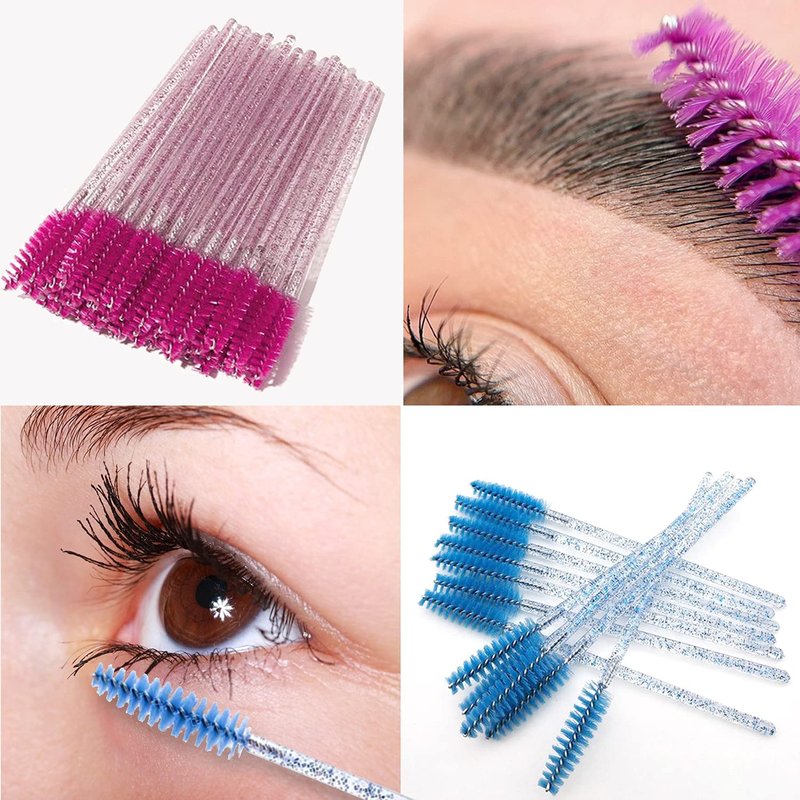 Skiennix 300Pcs Disposable Eyelash Mascara Brushes - Perfect for Eyelash Extensions & Makeup | 6 Color Options
