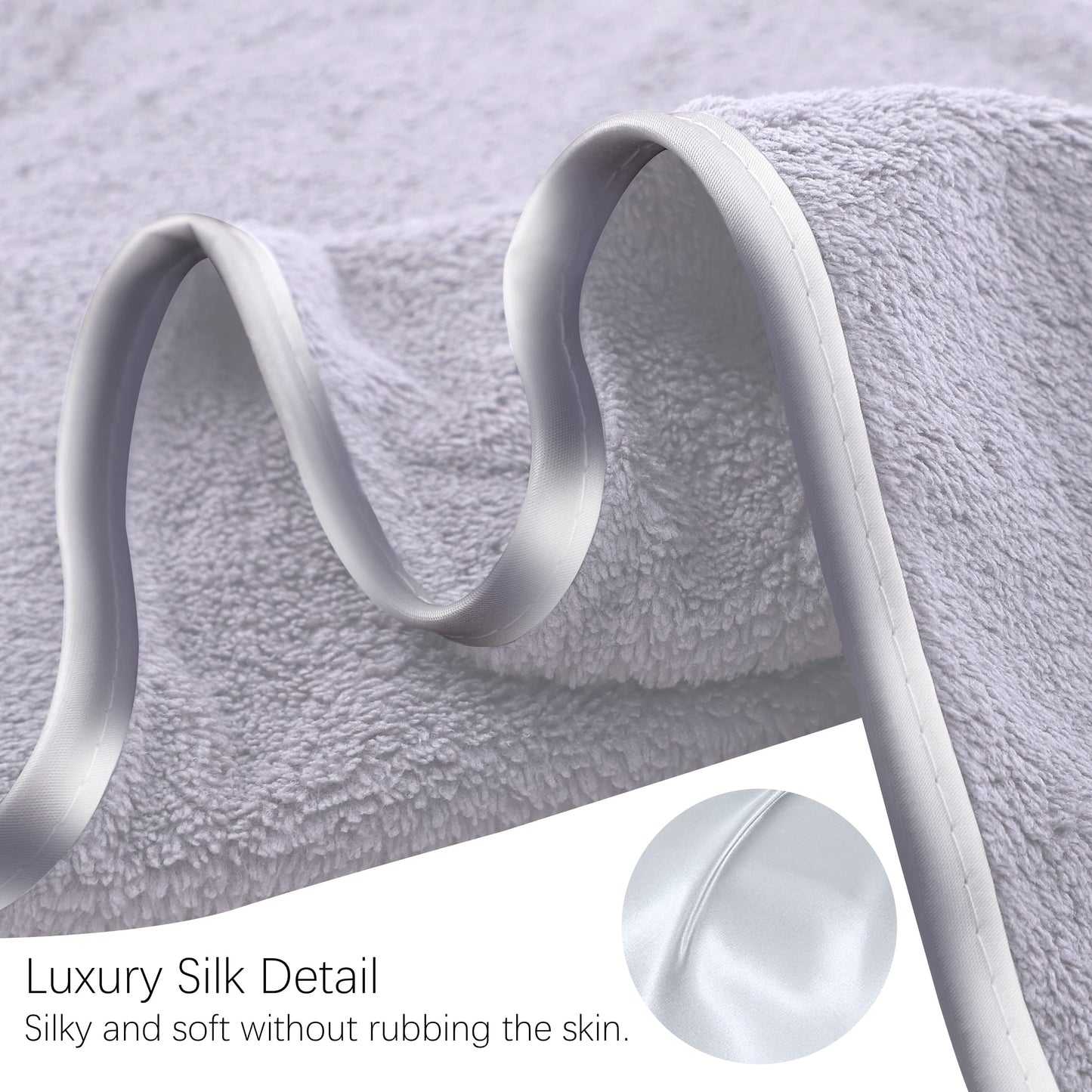 TENSTARS Silk Hemming Hand Towels for Bathroom - Quick Drying - Ultra Soft Microfiber Absorbent Towel for Bath Fitness, Gym, Shower, Hotel, and Spa - 16x28 Inch | Set of 6, Light Grey