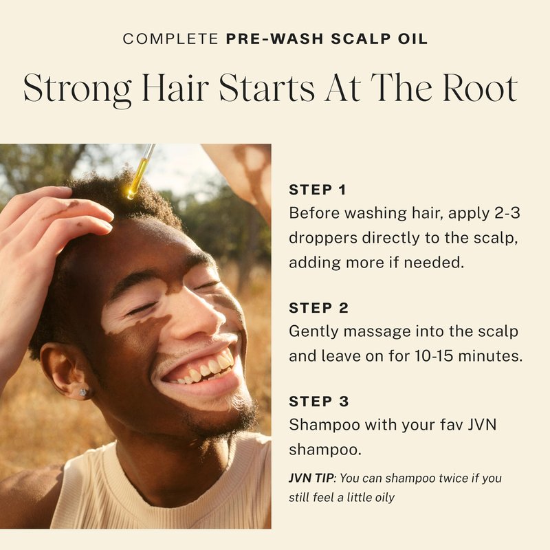 JVN Hair Quick & Easy Bestsellers Set, Pack of 3, Includes Pre-Wash Scalp Oil, Air Dry Cream, and Instant Recovery Serum, Vegan, Sulfate and Paraben-Free, Haircare for Women and Men
