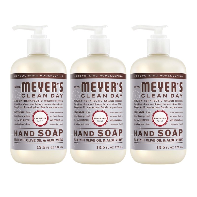 MRS. MEYER'S CLEAN DAY Hand Soap, Lavender Scent, 12.5 Fl Oz Bottle - 3 Pack
