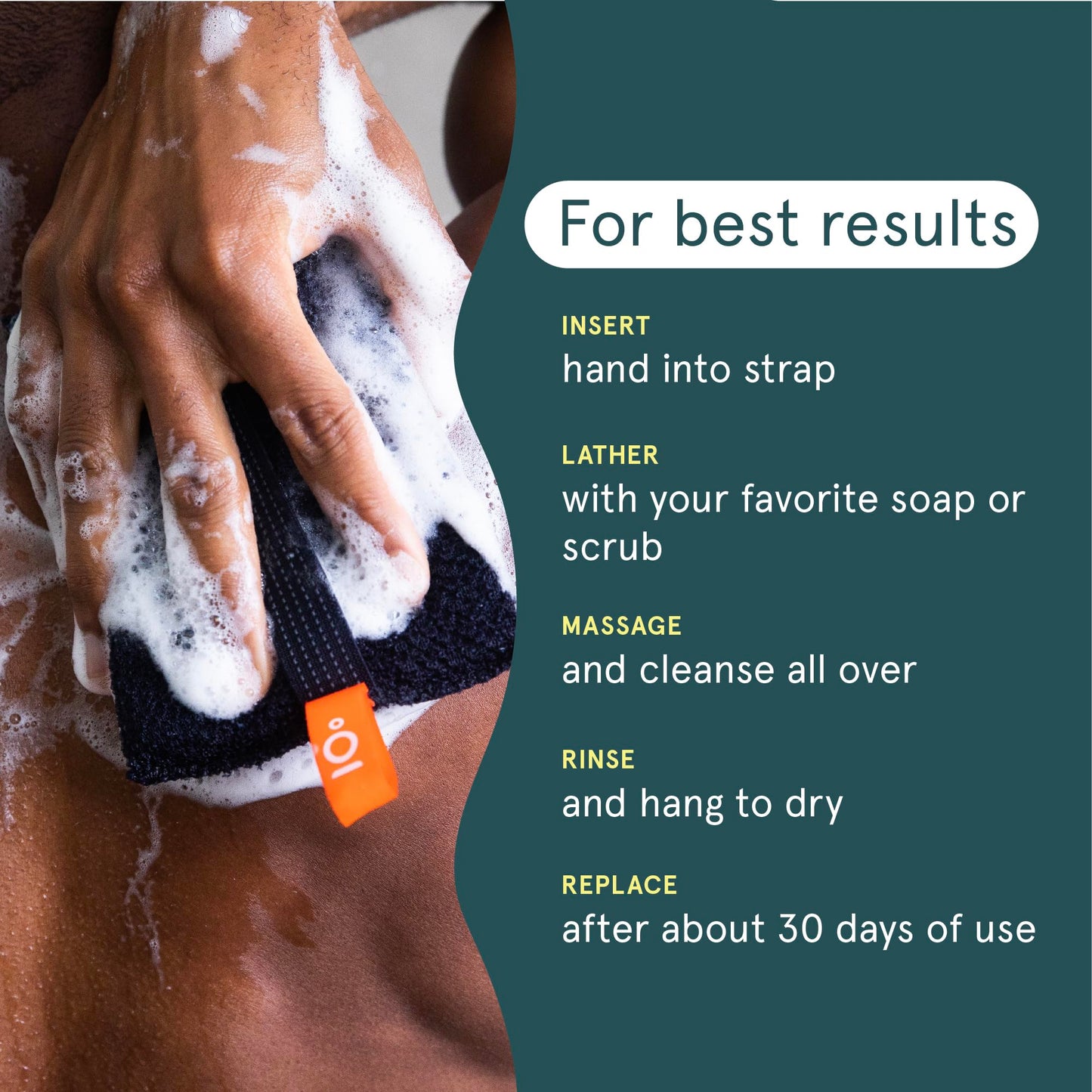 Cleanlogic Sport Large Exfoliating Body Scrubber (4.5 x 6.1 in) – Deep Cleansing Shower Exfoliator for Athletes, Fast-Drying Dead Skin Remover for Full Body – 3 Count Value Pack