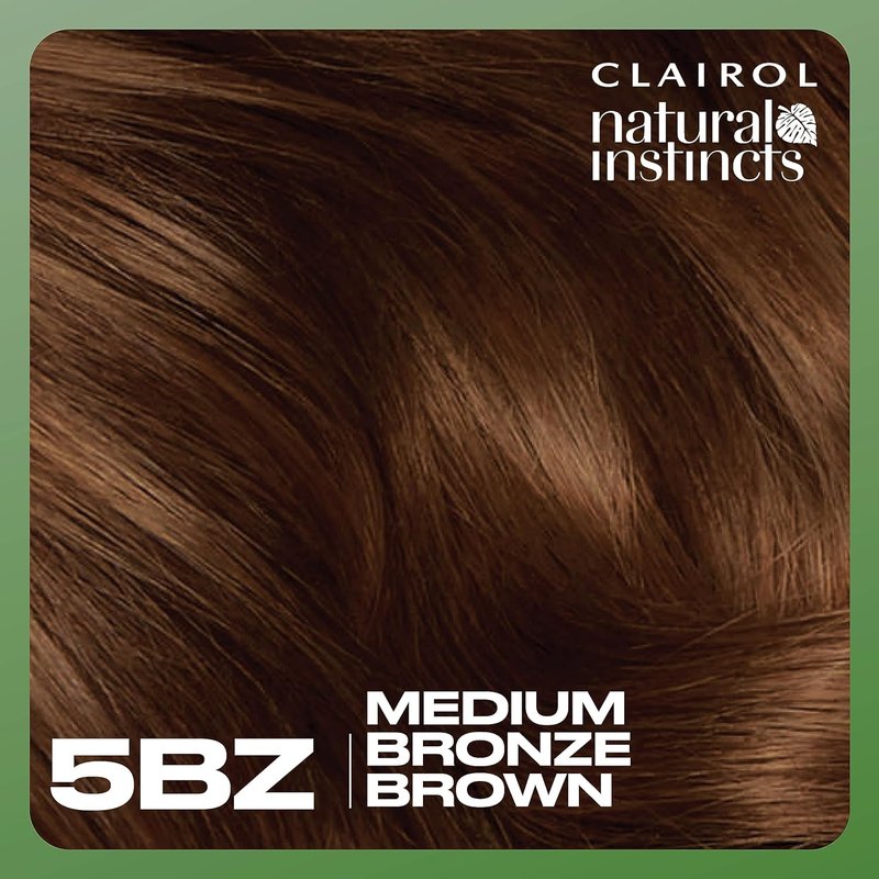 Clairol Natural Instincts Demi-Permanent Hair Dye - 5BZ Medium Bronze Brown Color | 1 Pack