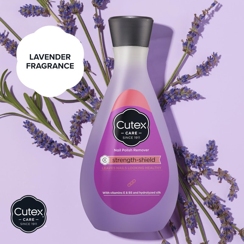 Cutex Strength Shield Nail Polish Remover, Leaves Fingernails & Toenails Looking Healthy, Contains Vitamins E, B5 & Hydrolyzed Silk, 6.7 fl oz