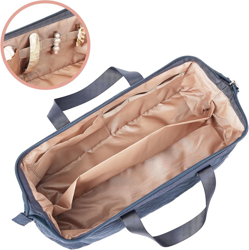 NISHEL Hair Tools Travel Bag - Portable Organizer for Hair Dryer & Curling Iron | Aegean Blue