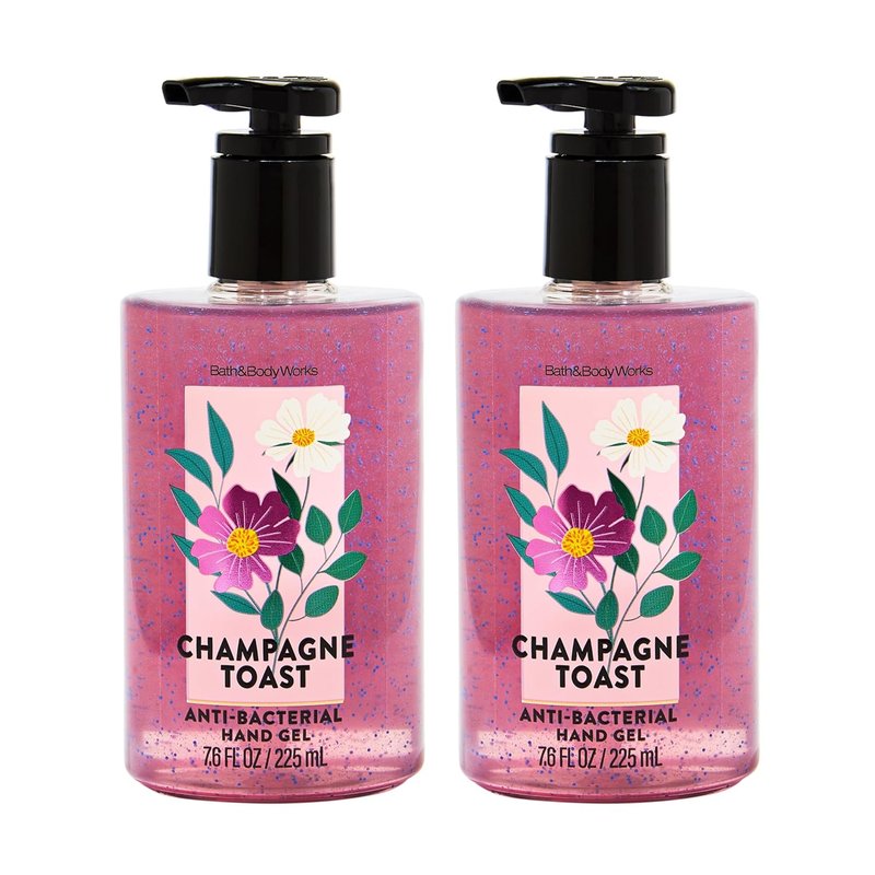 Bath & Body Works Champagne Toast Hand Sanitizer - Nourishing Formula with Vitamin E & Aloe - 2-Pack