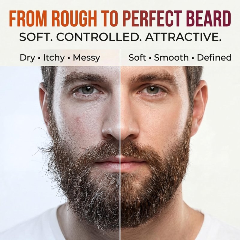 Biotin Beard Conditioner & Softener for Men – with Aloe Vera & Collagen, Moisturizing Cream for Coarse Dry Hair, Beard and Skin – Sandalwood Scent Care Leave In Conditioner Alternative (5 Fl Oz)