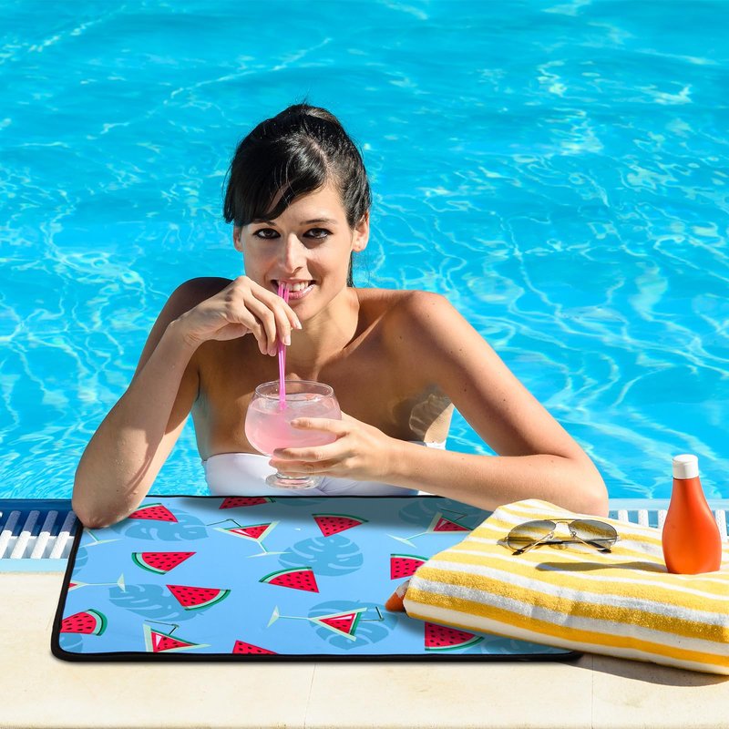 Drydiet 4 Pcs Pool Seats for Edge 15.7 x 19.7 Inches Poolside Seating Mat Neoprene Non Slip Swimming Pool Cushions Pad for Outdoor Summer Beach Lounging Poolside Chair Accessories(Cute Style)