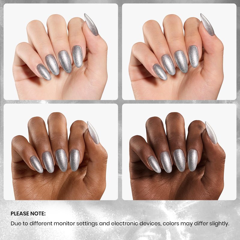 Beetles Silver Gel Nail Polish Glitter Gel Polish Shell Swirl Thread Drawing Effect Mermaid Shimmer Soak Off UV LED 15ml Gifts for Women Silver Dance Floor