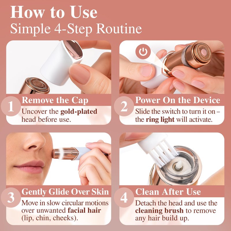 Facial Hair Removal for Women | Upper Lip Mustache Remover Device Face Shaver Woman Chin Peach Fuzz Electric Trimmer Dermaplane Female Razor Ladies Tweezers Lady Epilator Girls Gen3 by VISOFO