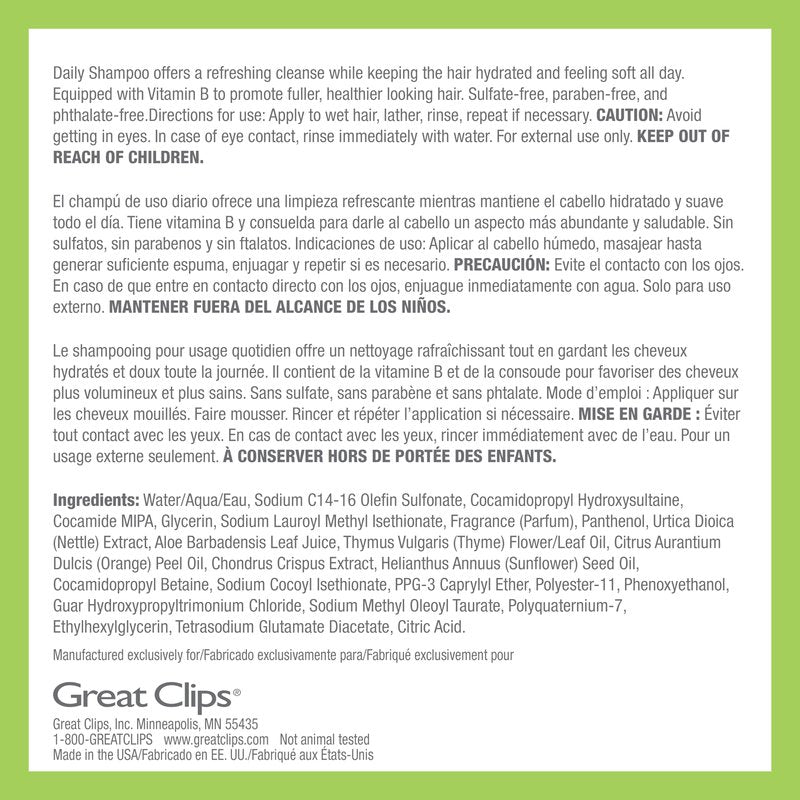 GREAT CLIPS LATITUDE Daily Hydrating Shampoo | Men's Shampoo that Promotes Full + Healthy Hair | For All Hair Types | 12oz | Packaging May Vary