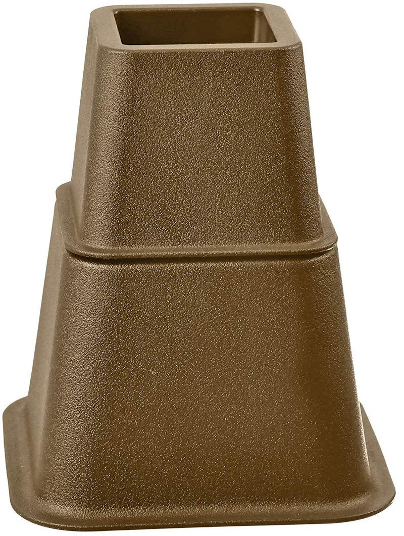 HOME IT Adjustable Bed Risers - Furniture Risers - Elevation in Heights 3, 5 or 8 Inch Heavy Duty Risers for Sofa and Table - Bed Lifts Bed Riser Set of 4 (Brown)