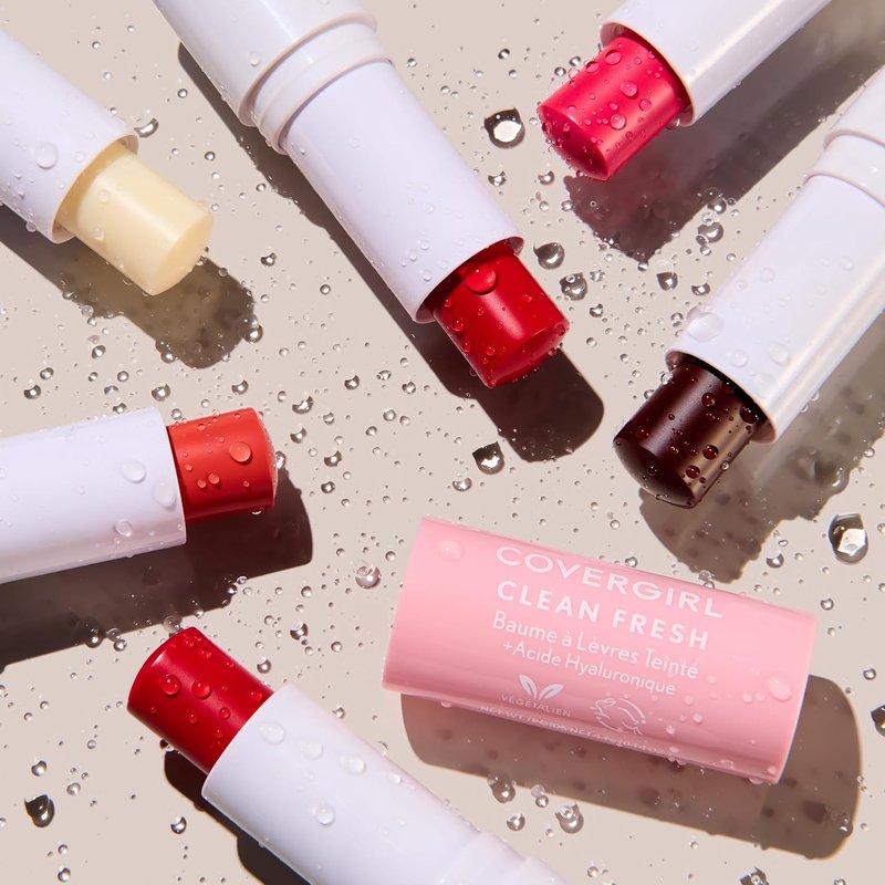 CoverGirl Clean Fresh Tinted Lip Balm - Vegan Hydrating Formula for Natural Finish | Clear as Crystal, 1 Count