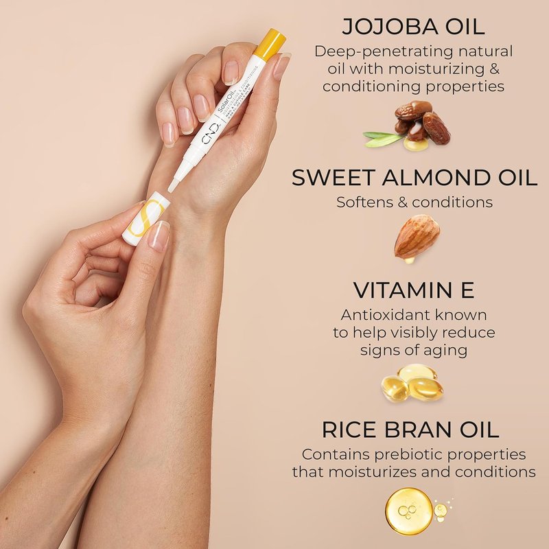 CND SolarOil Cuticle Oil Pen - Keratin Nail Treatment for Healthy Nails | Travel-Sized