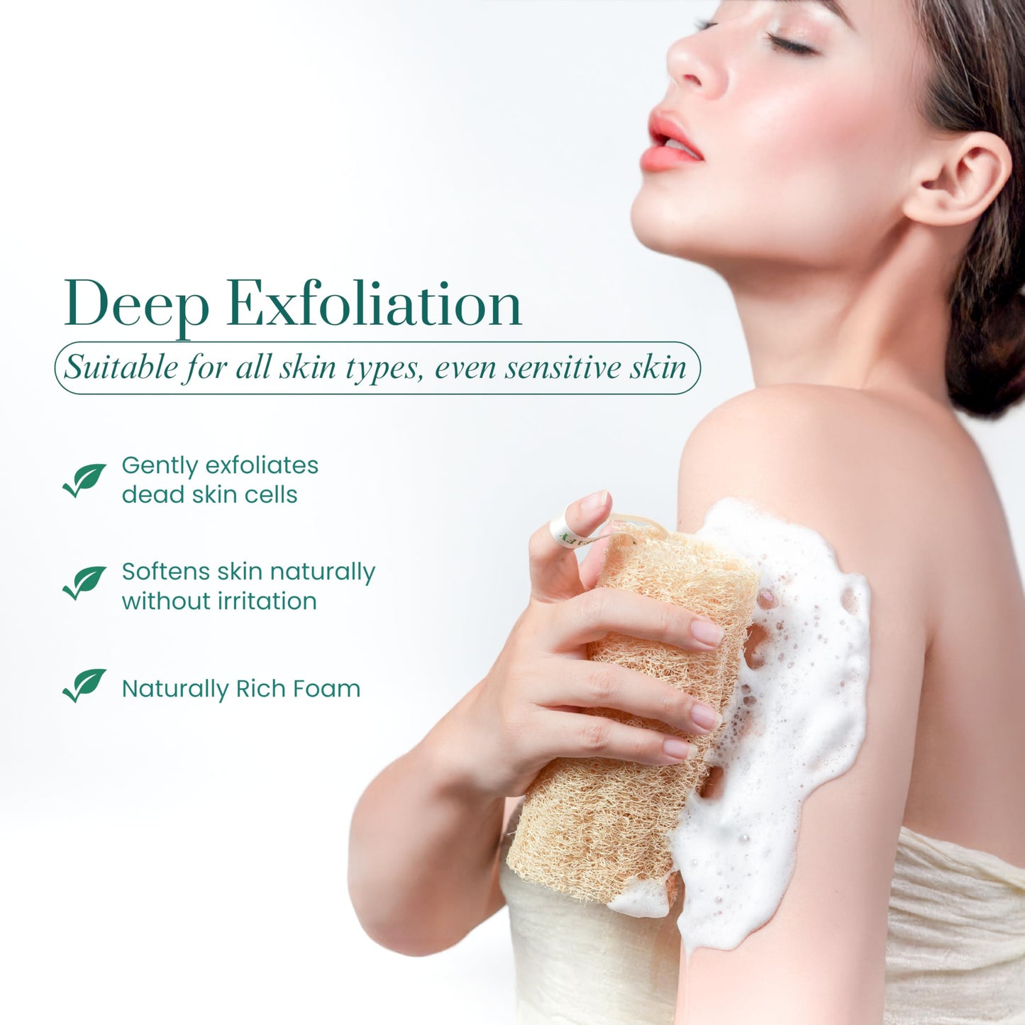 LUFAFY Natural Loofah Sponge 12‑Pack (6"), Exfoliating Body Scrubber for Shower, Bath & Kitchen – Plant-Based