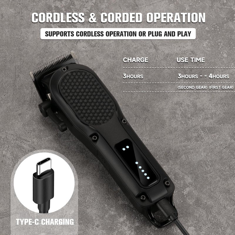 NUTCORE Men's Hair Clippers for Professional Hair Trimmer Cordless Rechargeable Powerful Beard Trimmer Hair Cutting Grooming Tool