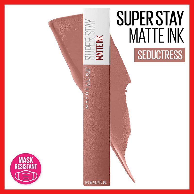 MAYBELLINE Super Stay Matte Ink Liquid Lipstick Makeup Long Lasting High Impact Color Up to 16H Wear Amazonian Nude Brown & Seductress Light Rosey Nude