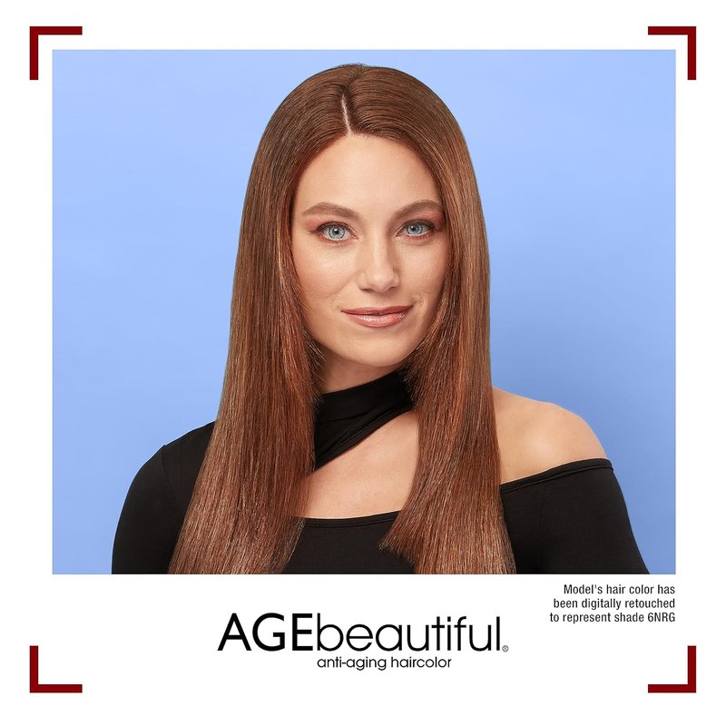 AGE Beautiful Permanent Hair Color Dye - 100% Gray Coverage | Anti-Aging Formula with Biotin for Thicker, Fuller Hair