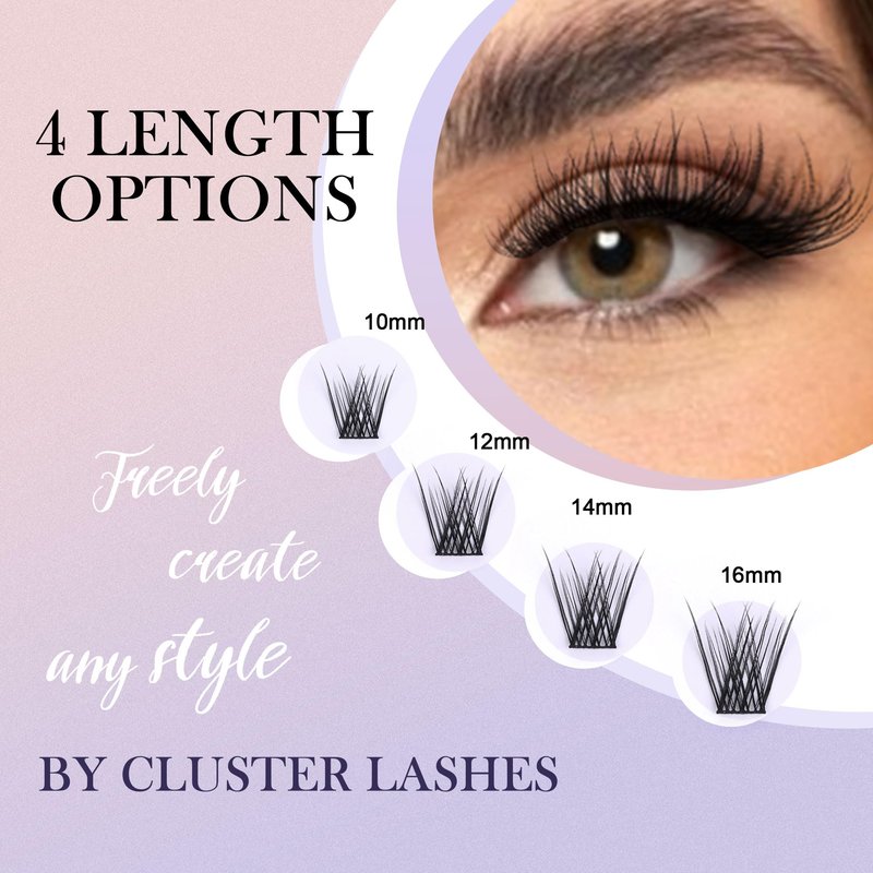 GAQQI Lash Clusters, GQ03 False Eyelashes DIY Lash Extensions D Curve 168PCS Cluster Lashes 10MM, Wispy and Natural Lash Wisps (GQ03,D,10mm)