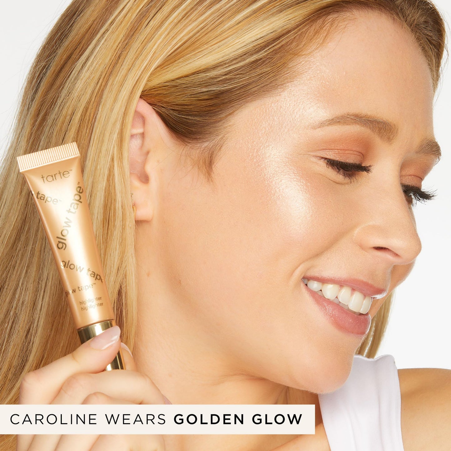 tarte glow tape highlighter – Illuminating Makeup with Lightweight Buildable Mineral Pigments & Shea Butter, Vegan & Cruelty-Free, full size, golden glow
