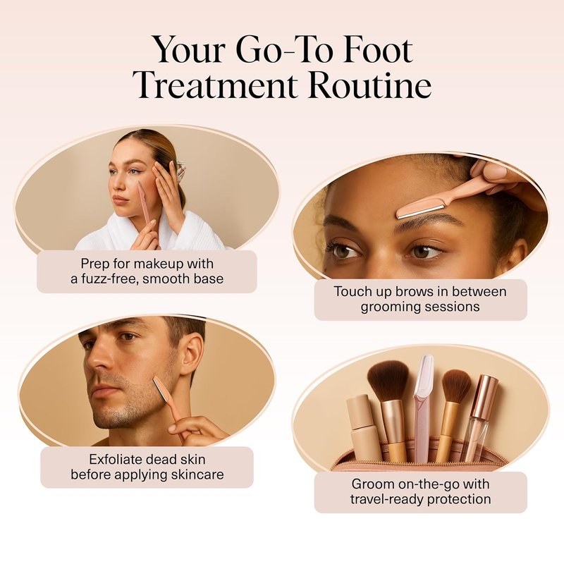 Dermaplane Razor for Women - Exfoliating Facial Shaver & Eyebrow Razor | 6 Pcs Terracotta Set