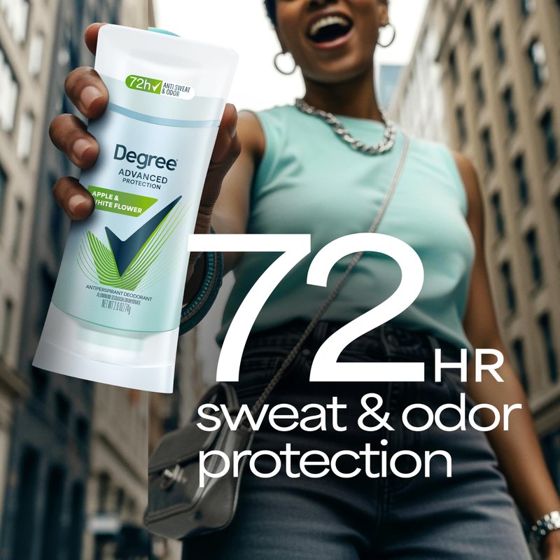 Degree Advanced Protection Antiperspirant Deodorant White Flowers & Lychee for 72-Hour Sweat & Odor Control for Women, with Body Heat Activated Technology, 2.6 oz